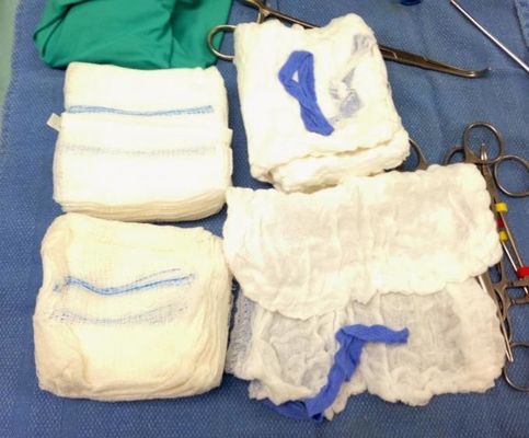 100% Cotton Medical Laparotomy Gauze Sponge Sterile Abdominal Pad With X-Ray Folded Or Sewed