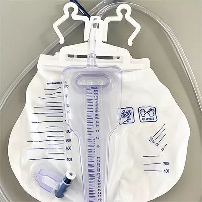Túi thoát nước tiểu dùng một lần Hệ thống đo nước tiểu Túi đựng nước tiểu bên ngoài y tế 2000ml